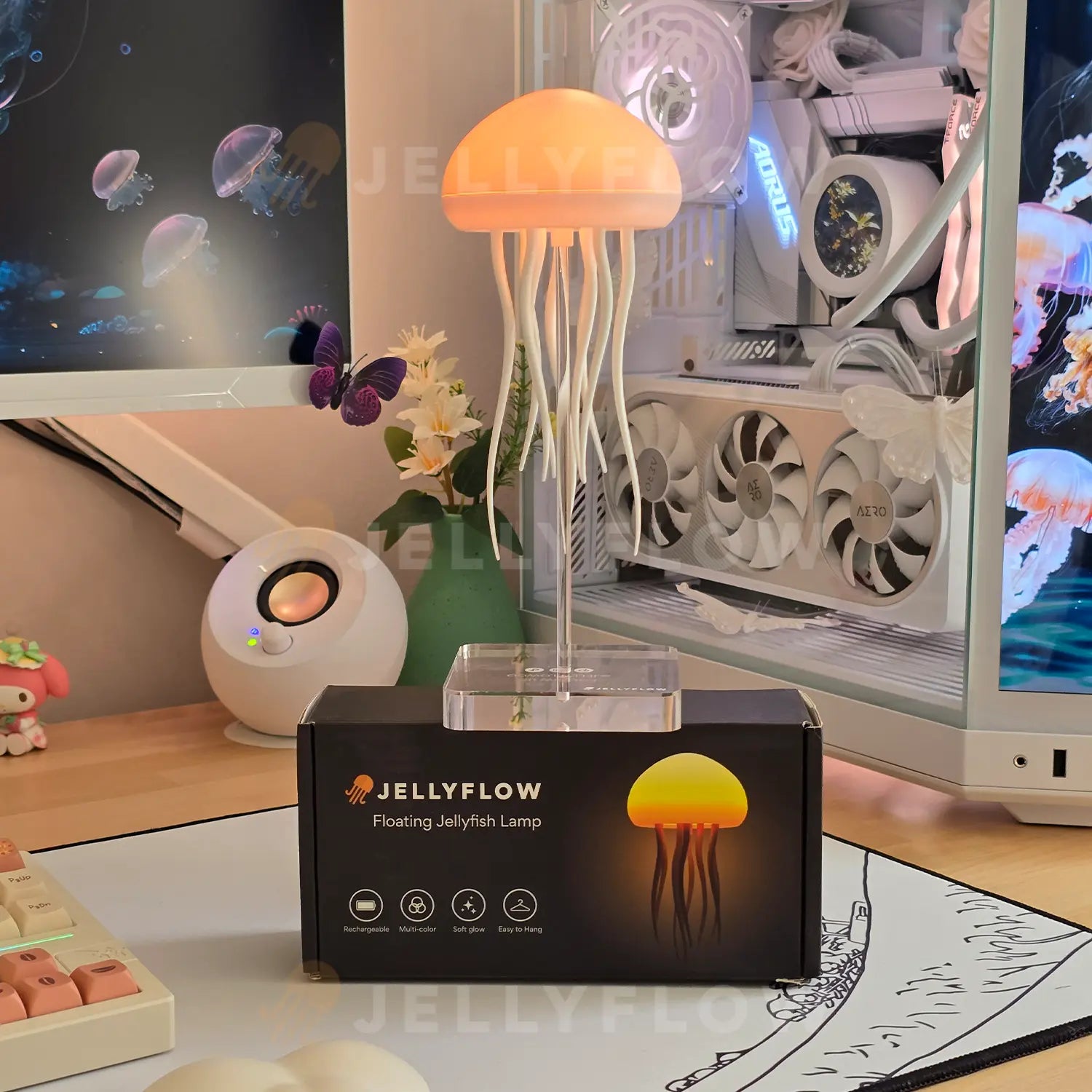 Jellyfish Lamp – LED Mood Light with Dancing Tentacles – Jellyflow