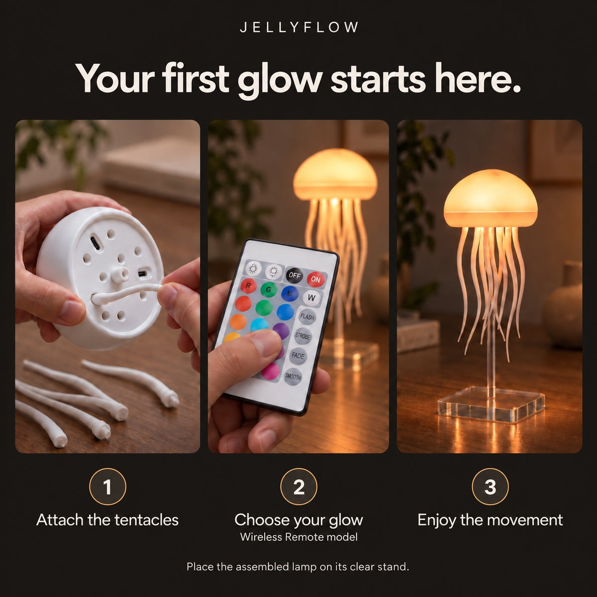 Your first glow starts here, three-step Jellyflow setup